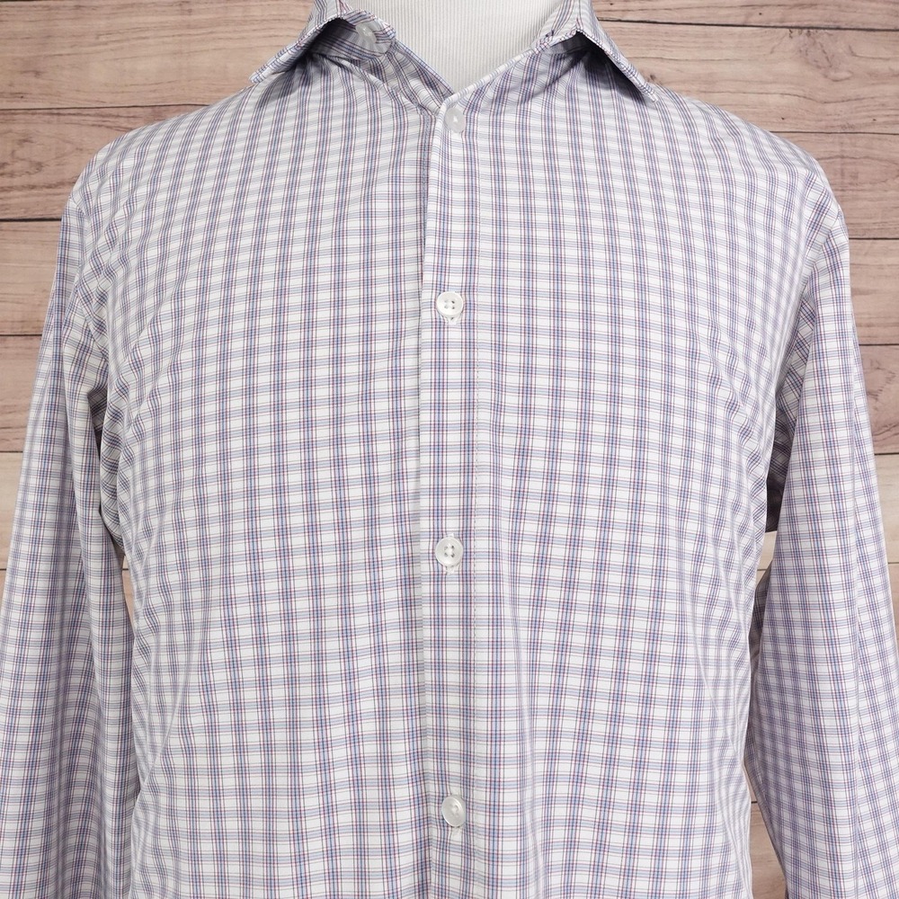 Mizzen+Main Leeward Shirt Mens XL Multicolor Plaid Long Sleeve Button-Up Stretch